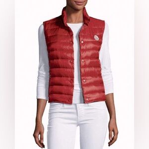 Moncler liane gilet down red puffer vest size small